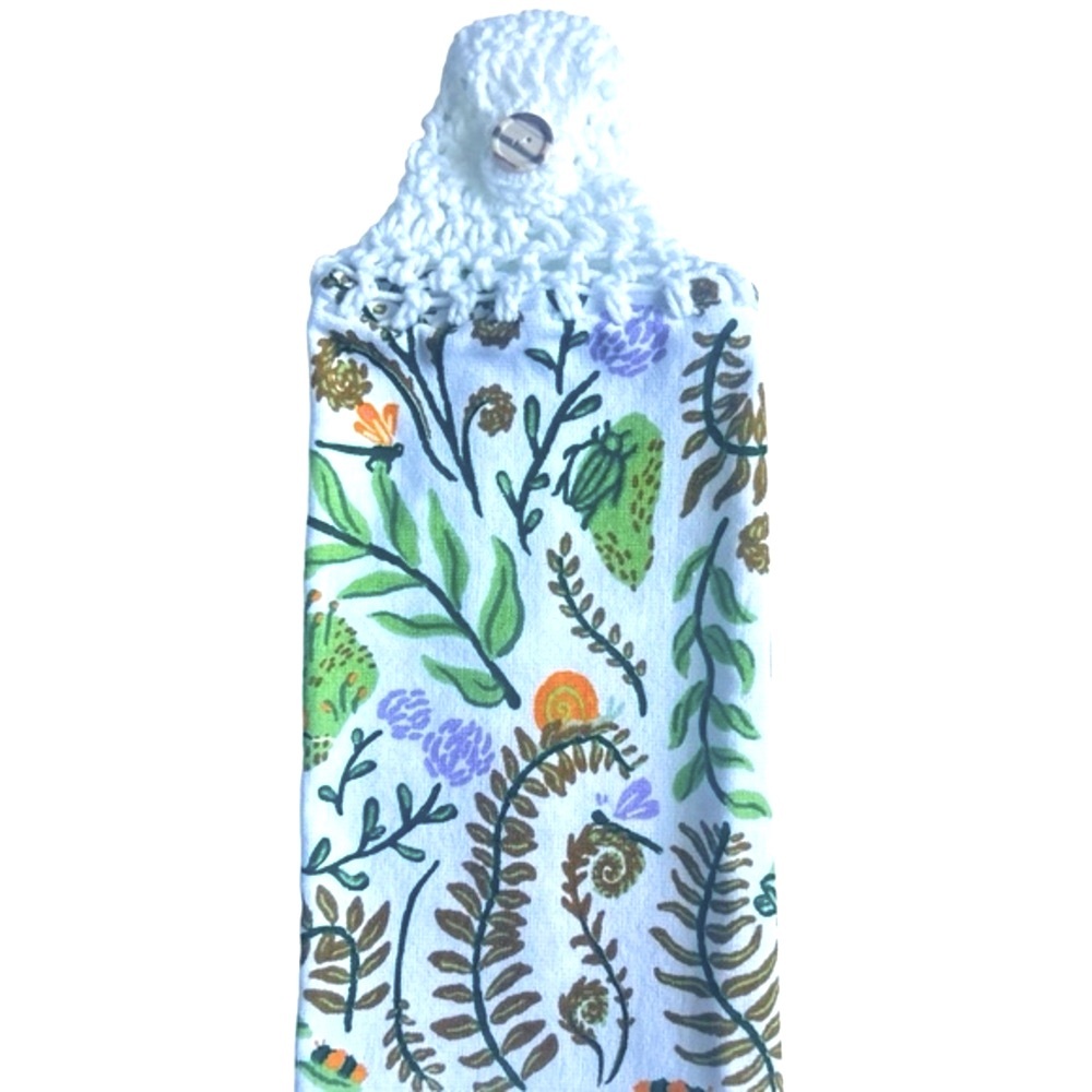 Hand Crafted Colorful Nature Floral Hanging Hand Towel Crochet Top - Picture 3 of 8